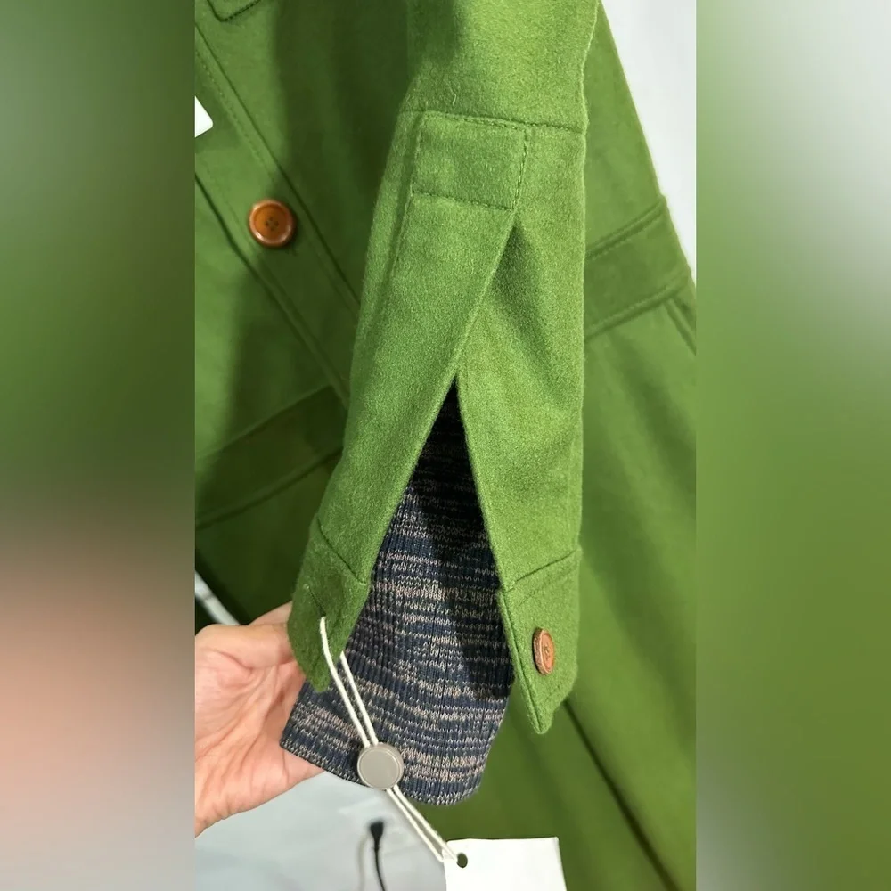 NWT M Missoni Fleeced Wool Blend Green Long Sleeve Jumpsuit IT 40 (US 4) - Picture 8 of 14